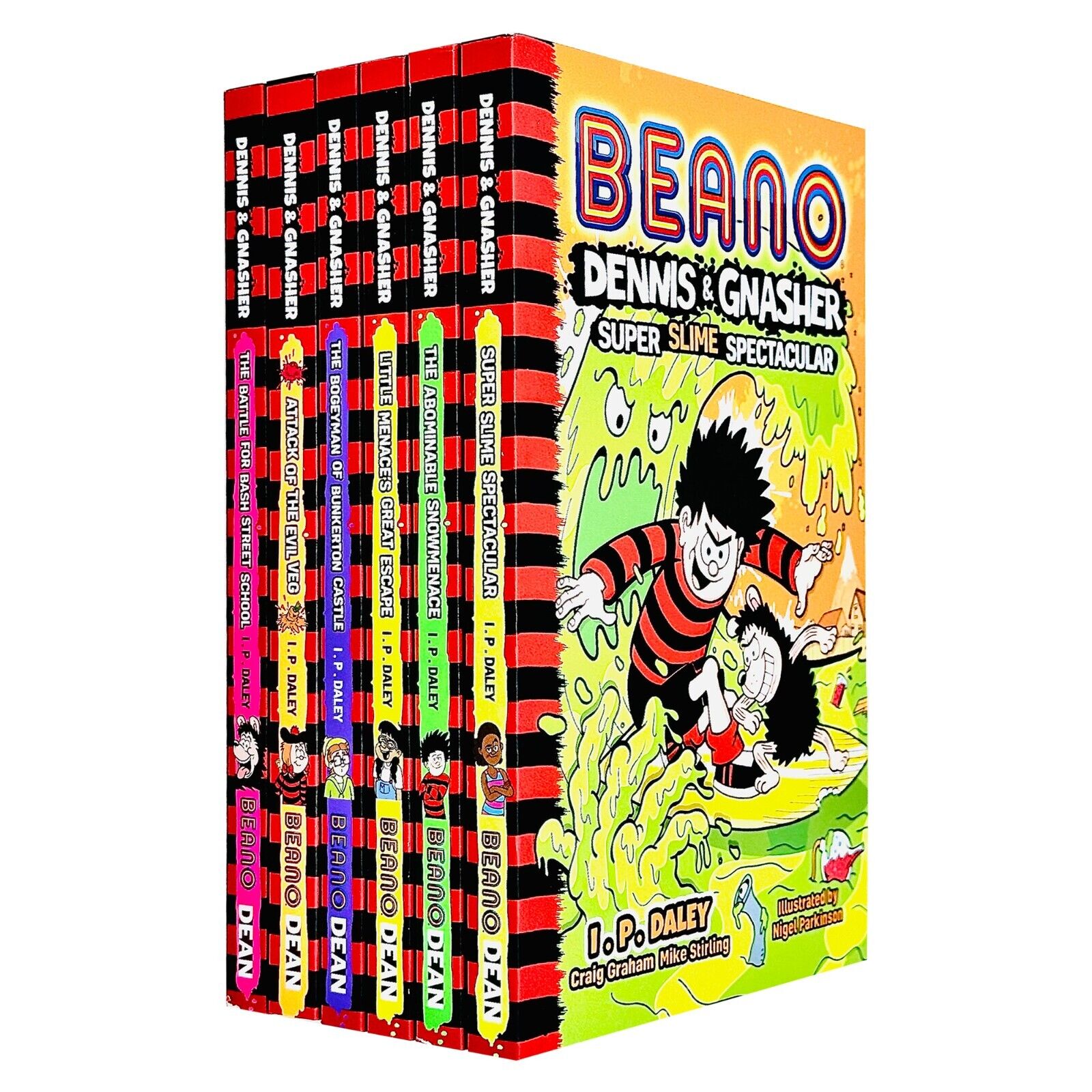 Beano Dennis, Gnasher Series Books 1 - 6 Collection Set by I.P Daley Super Slime - Lets Buy Books