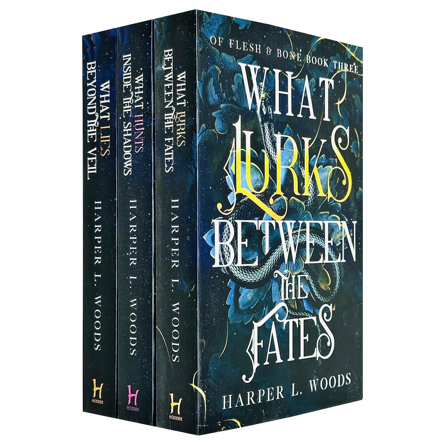 Of Flesh & Bone Series 3 Books Collection Set by Harper L. Woods What Lurks Between the Fates - Lets Buy Books