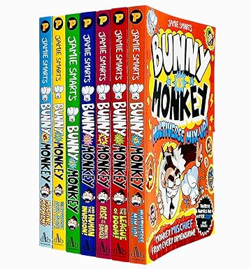 Bunny vs Monkey 7 Books Collection Set By Jamie Smart (League of Doom!, Machine Mayhem) - Lets Buy Books