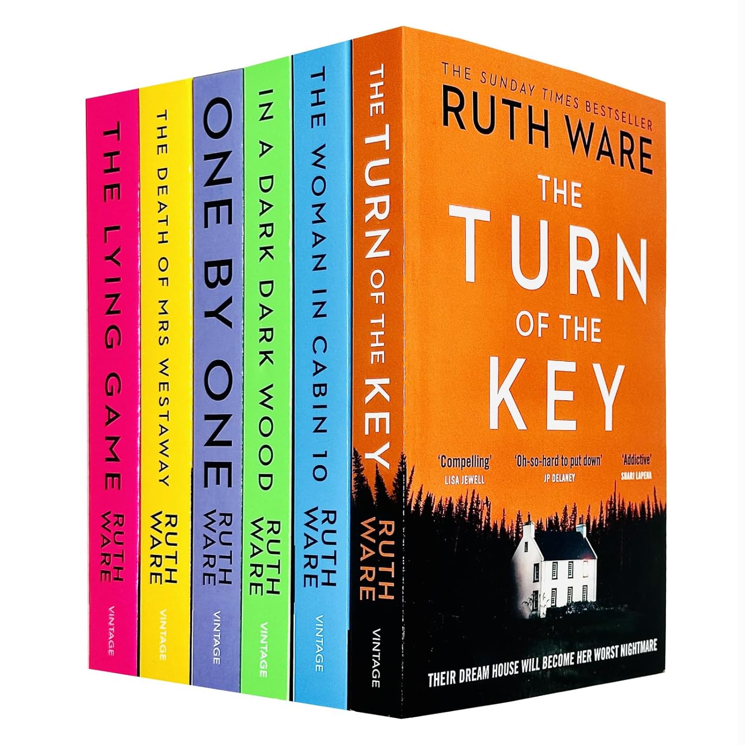 Ruth Ware Collection 6 Books Set (The Turn of the Key, The Woman in Cabin 10, In a Dark Dark Wood, One by One, The Death of Mrs Westaway, The Lying Game) - Lets Buy Books