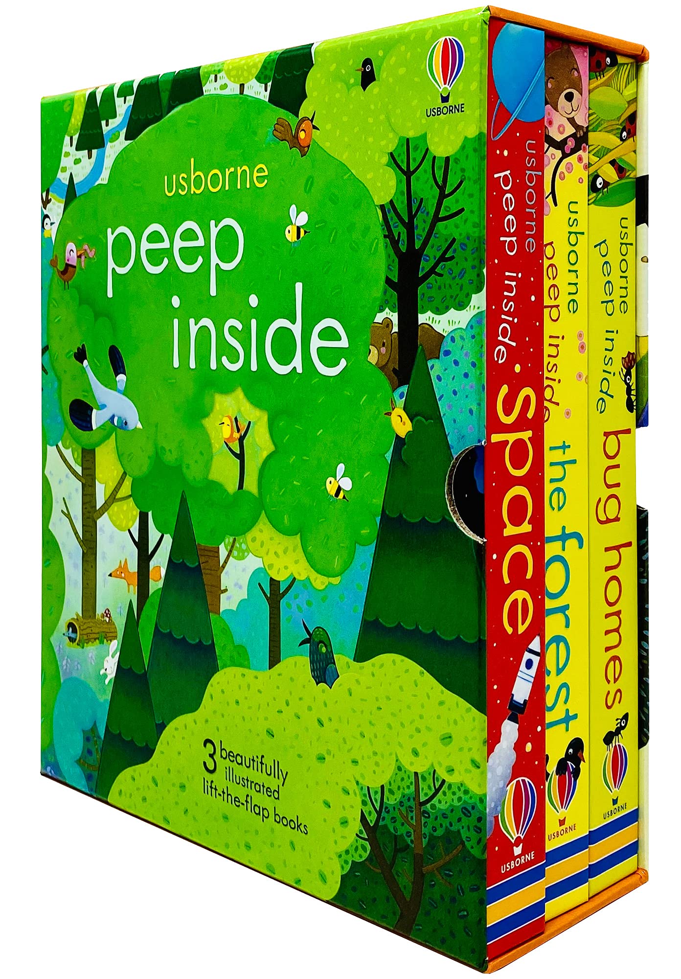 Usborne Peep Inside Lift-the-Flap Series 3 Books Box Set ( Ages 0-5 ) Board Book - Lets Buy Books